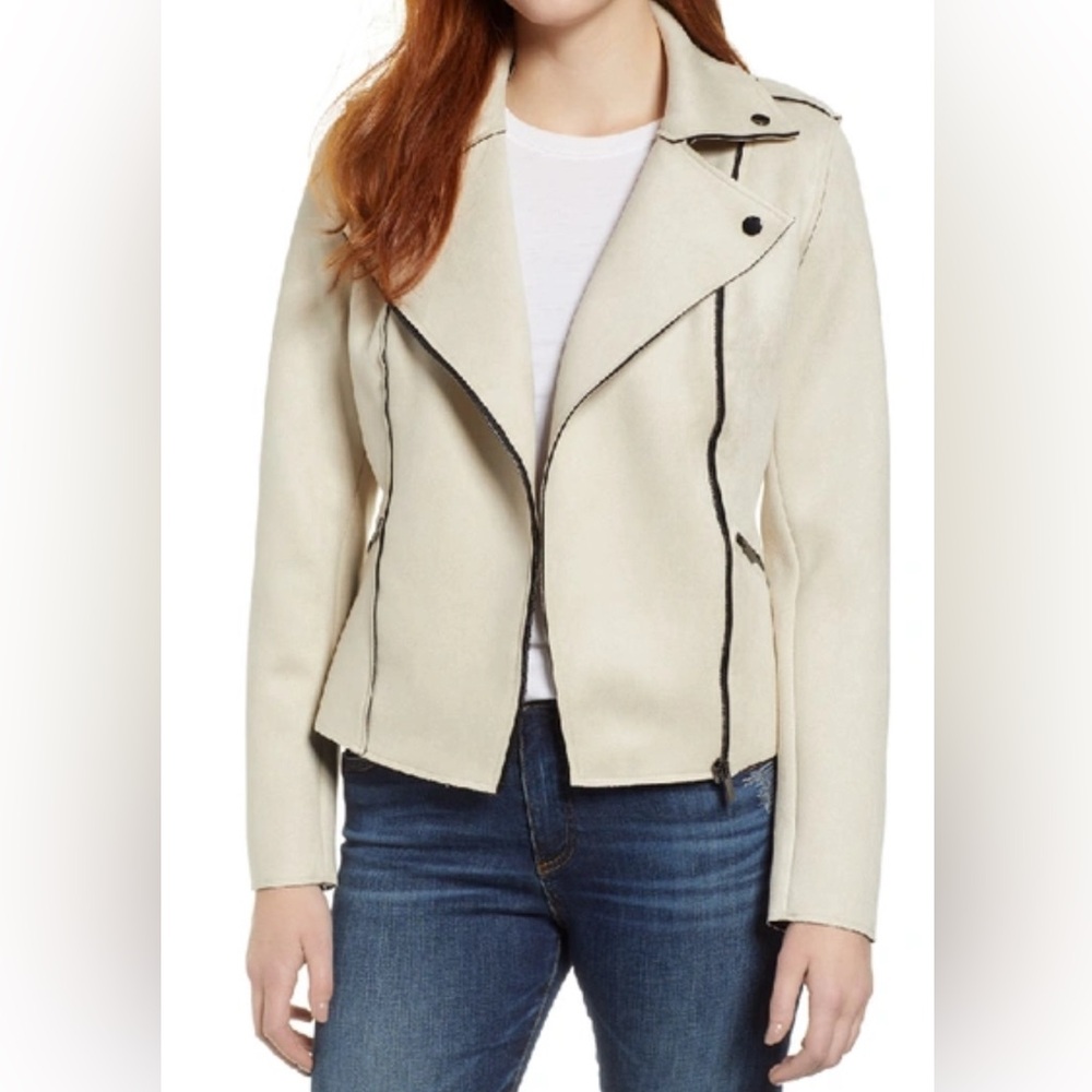 Kut from the Kloth Haddie Faux Suede Moto Jacket size Large, NWOT